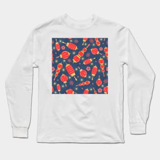 Chinese lanterns pattern Long Sleeve T-Shirt